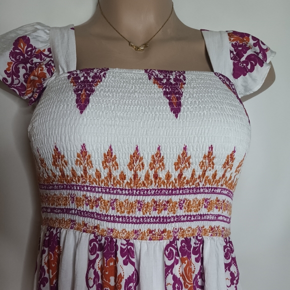 Chic White and Purple Maxi Dress - Picture 4 of 11